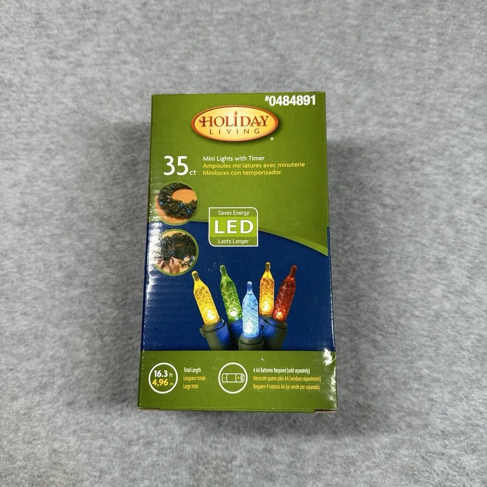 35 LED Battery Operated Portable String Lights Multicolor Timer‎ Holiday Living